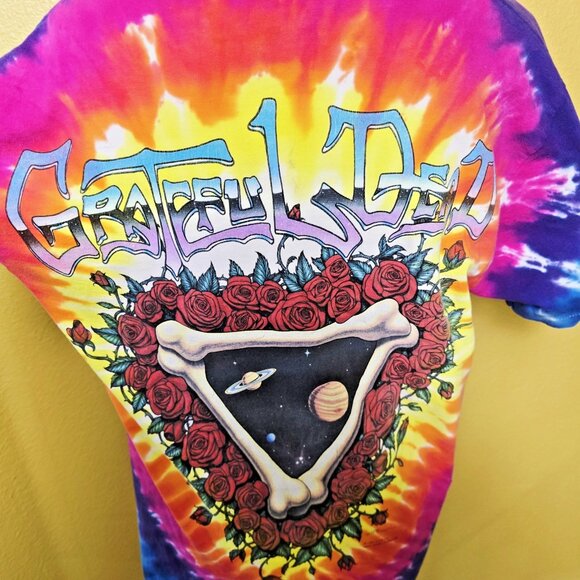 1992 Grateful Dead Space Your Face Liquid Blue Tie Dye Shirt Large Vintage - Picture 9 of 16